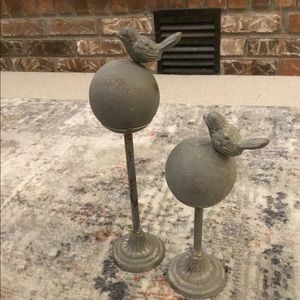 Metal distressed bird statuettes from Bella Beach in Destin Florida
